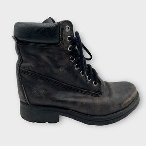 Madden Girl Distressed Combat Style Boots Women’s Size‎ 6 Booties Leather